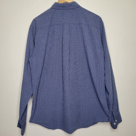 Gap Factory Blue plaid button down shirt, size XL - Picture 4 of 7